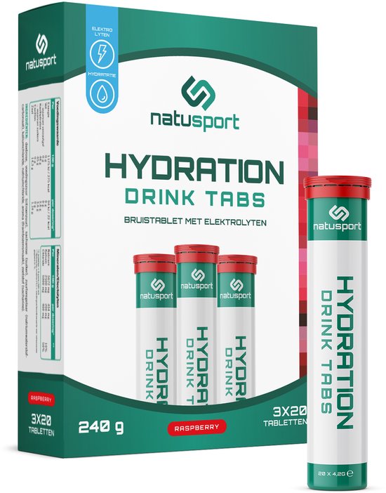 Natusport Elektrolyten Tabletten 60 stuks - Hydration Drink Tabs Sport - Bruistabletten Elektrolyten - Lage suiker