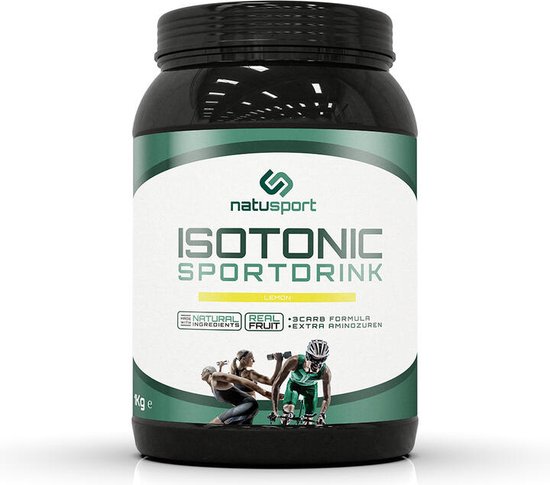 Natusport Isotone Sportdrank - Elektrolyten & Koolhydraten - Lemon - 1kg pot van Merkloos
