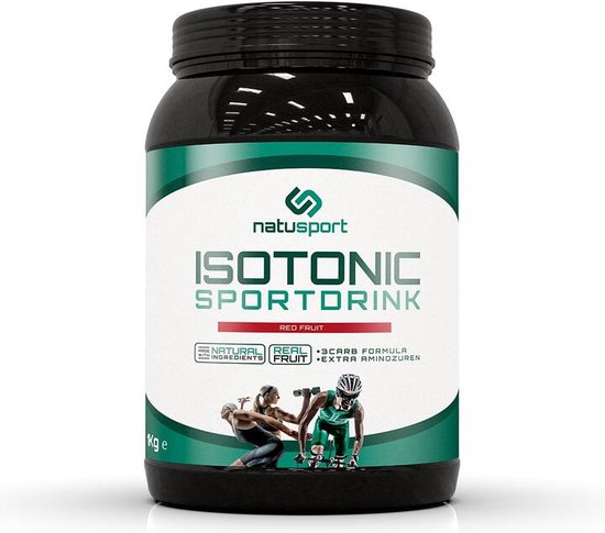 Natusport Isotone Sportdrank - Elektrolyten & Koolhydraten - Rood Fruit - 1kg pot
