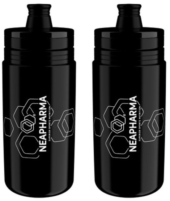 Neapharma drinkbus - ELITE bidon - zwart - 500 ml - lichtgewicht - 2 stuks