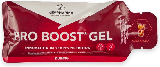 Neapharma Pro Boost cafeïne energy Gel - 70 mg cafeïne - licht verteerbaar - Cola smaak - met extra vocht en mineralen - per 10 Energie gels