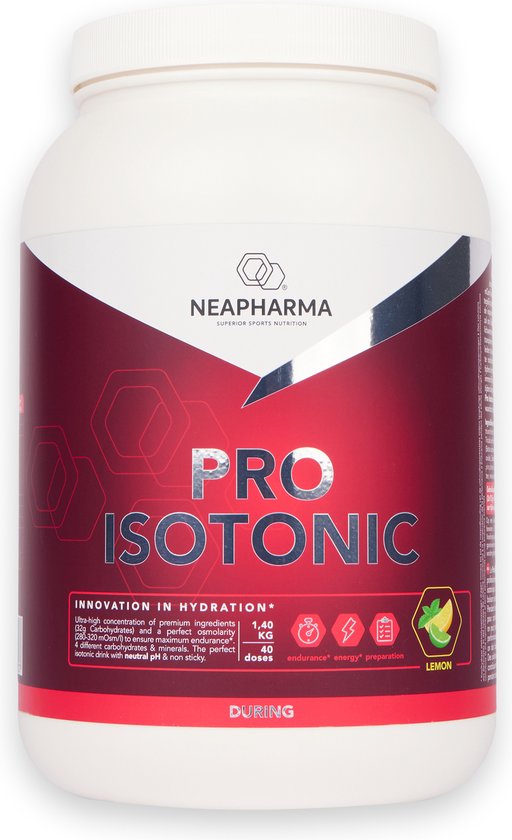 Neapharma Pro Isotonic: citroen & munt isotone sportdrank poeder - Energy Drink - Isotonic - Isotone - Plakt niet in mond - 40 porties