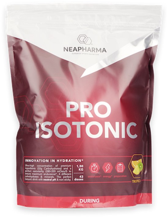 Neapharma Pro Isotonic: Tropical isotone sportdrank poeder - Energy Drink - Isotonic - 1500G - plakt niet in mond - 43 porties