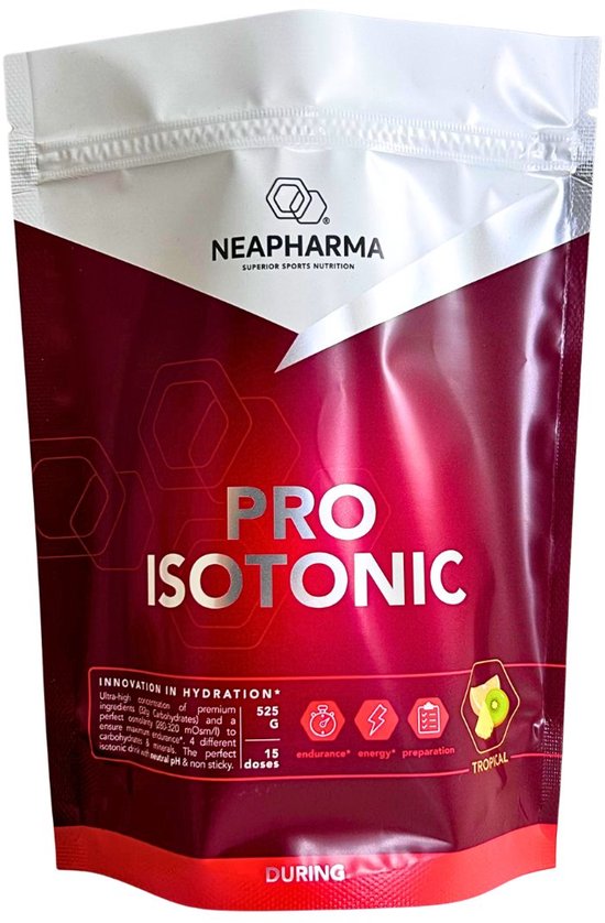 Neapharma Pro Isotonic: Tropical isotone sportdrank poeder - Energy Drink - Isotonic - 525G - 15 porties - 100% isotonisch