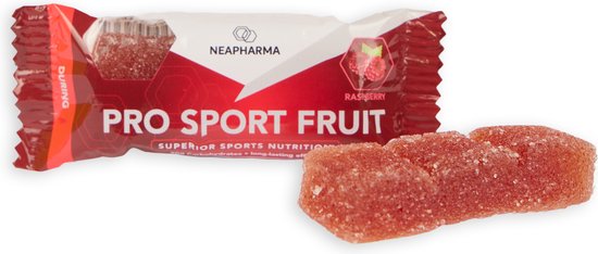 Neapharma Pro Sport Fruit Framboos - Energy Fruit Chew - Energy gummy - langdurige energie - Isomaltulose werking - Per 12 fruits van Merkloos