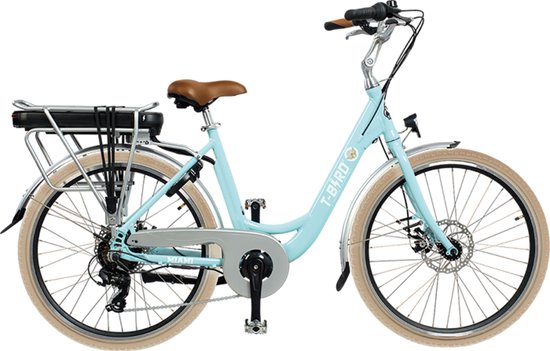 NETTLIFE Elekctrische Fiets 250W - 25km/h - Bereik 35-45km - 26×1.95 Band - Shimano 7 Versnellingen - blauw - IP55 van NETTLIFE