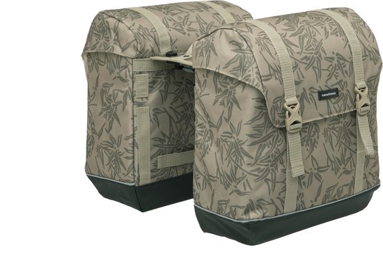 New Looxs Alba Double Bamboo Dubbele Fietstas MIK - Afneembaar - 42 liter - Zand van New Looxs