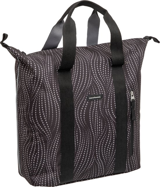 New Looxs Alma Kota - Enkele Fietstas voor Dames - Afneembare Shopper met Rits - Pakaftas Enkel - Boodschappentas met Haken - Stevig en Afneembaar - 24 Liter - Zwart van New Looxs