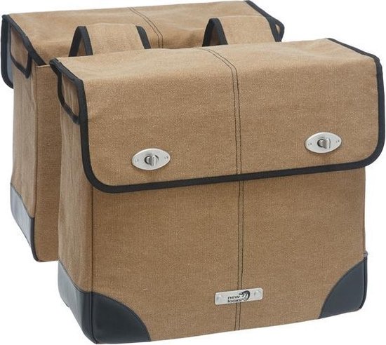 New Looxs Arezzo Canvas Double - Dubbele Fietstas - 32 l - Bruin van New Looxs