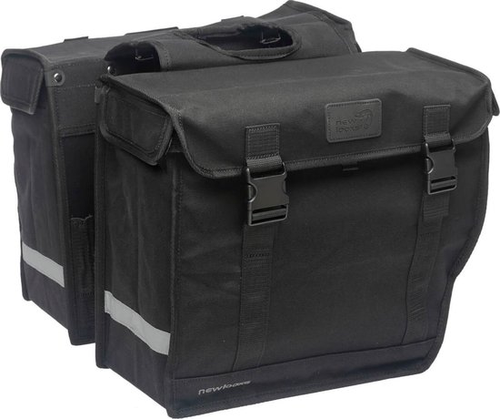 New Looxs Basic Canvas Hybride Dubbele Fietstas - 46,5 liter - Zwart van New Looxs