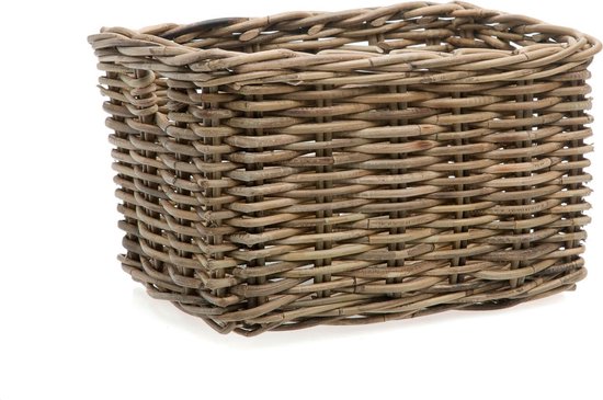 New Looxs Brisbane Medium Fietsmand Voordrager - 23 liter - Rotan - Grijs van New Looxs