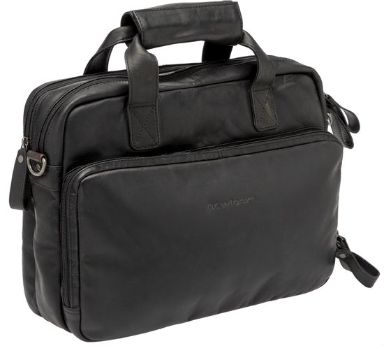 New Looxs Cali Laptoptas Fietstas - Leer - 15 inch Laptopvak - 17 liter - Zwart van New Looxs