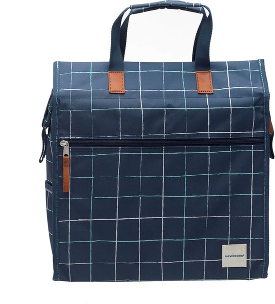 New Looxs Check Lilly Shopper Fietstas - 18 liter – Blauw van New Looxs
