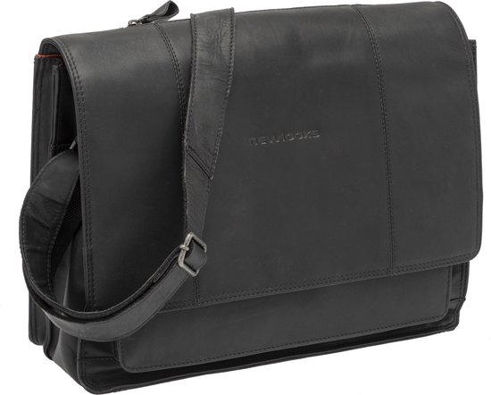 New Looxs Fellini Laptoptas Fietstas - Leer - 15 inch Laptopvak - 18 liter - Zwart van New Looxs