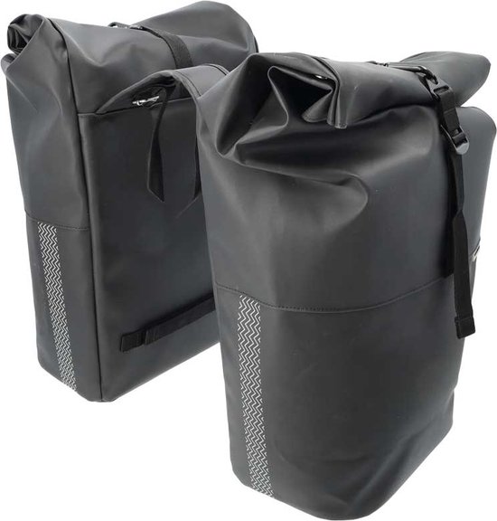 New Looxs Fietstas Dubbel Nyborg 34 Liter Zwart van New Looxs