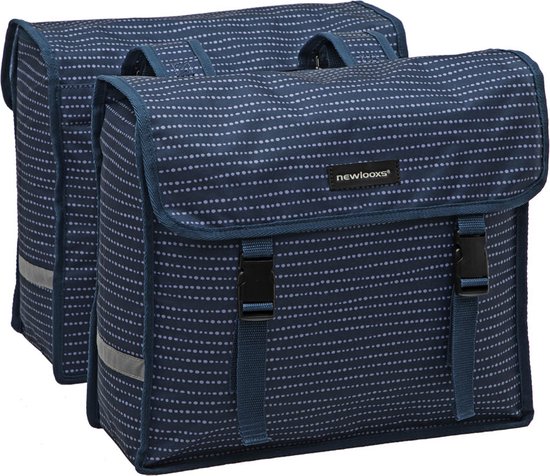 New Looxs Fiori Double Nomi Dubbele Fietstas - 30 liter - Blauw van New Looxs