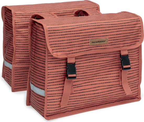 New Looxs Fiori Double Nomi Dubbele Fietstas - 30 liter - Rood van New Looxs
