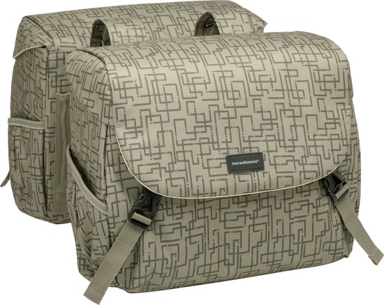 New Looxs Ivy Mondi Joy Dubbele Fietstas - 38 liter - Walnoot Ivy Grijs/Groen van New Looxs