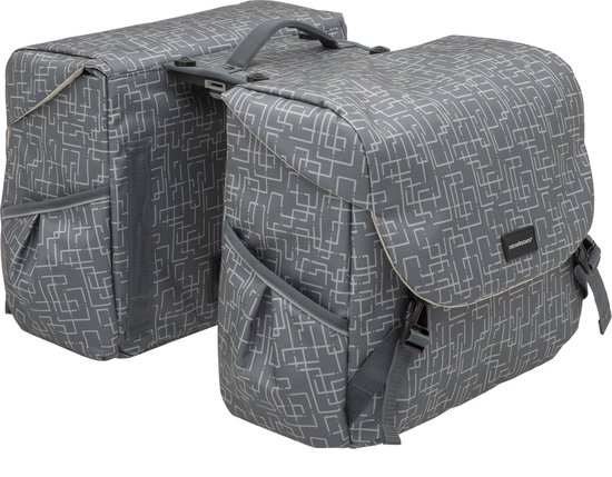 New Looxs Ivy Mondi Joy Dubbele Fietstas MIK - 38 liter - Grijs van New Looxs