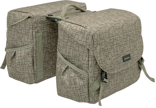 New Looxs Ivy Mondi Joy Dubbele Fietstas MIK - 38 liter - Walnoot Ivy grijs groen van New Looxs