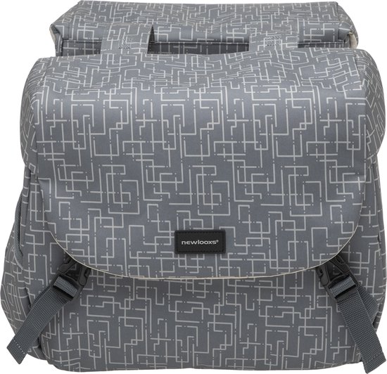 New Looxs Ivy Mondi Joy Dubbele Fietstas Racktime - 38 liter - Grijs van New Looxs