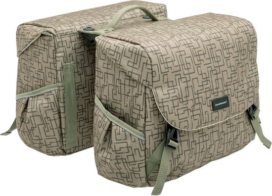 New Looxs Ivy Mondi Joy Dubbele Fietstas Racktime - 38 liter - Walnoot Ivy grijs groen van New Looxs