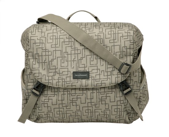 New Looxs Ivy Mondi Joy Single Enkele Fietstas - Afneembaar - 18,5 liter - Walnoot Ivy Grijs/Groen van New Looxs
