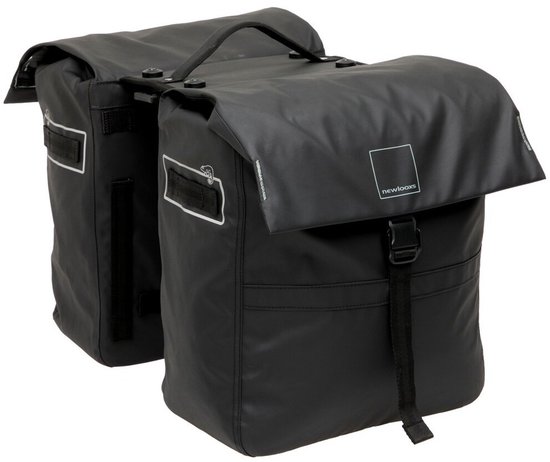 New Looxs ® Leeds Double MIK 2.0 - Dubbele Fietstas – Past op MIK Bagagedragers – Gerecycled materiaal - Geschikt voor Elektrische Fietsen – 38 liter - Zwart