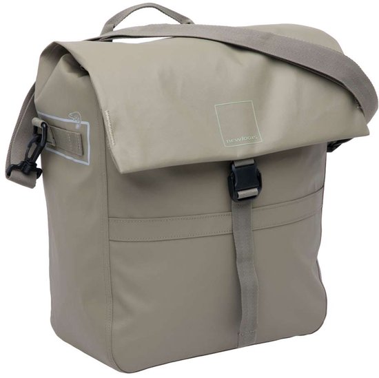 New Looxs ® Leeds Single - Enkele Fietstas - Afneembare Fietstas Enkel - Gerecycled materiaal - Geschikt voor Elektrische Fietsen - 19 liter - Taupe van New Looxs