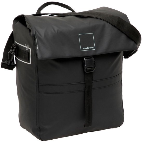New Looxs ® Leeds Single - Enkele Fietstas - Afneembare Fietstas Enkel – Gerecycled materiaal - Geschikt voor Elektrische Fietsen – 19 liter - Zwart