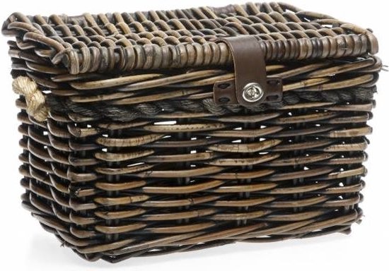 New Looxs Melbourne Medium Fietsmand Voordrager - 24 liter - Rotan - Bruin van New Looxs