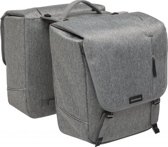 New Looxs Nova Double - Dubbele Fietstas - Geschikt voor Elektrische Fietsen - Voor MIK Bagagedrager - Afneembare Fietstas met Modern Design - 32 Liter - Grijs van New Looxs