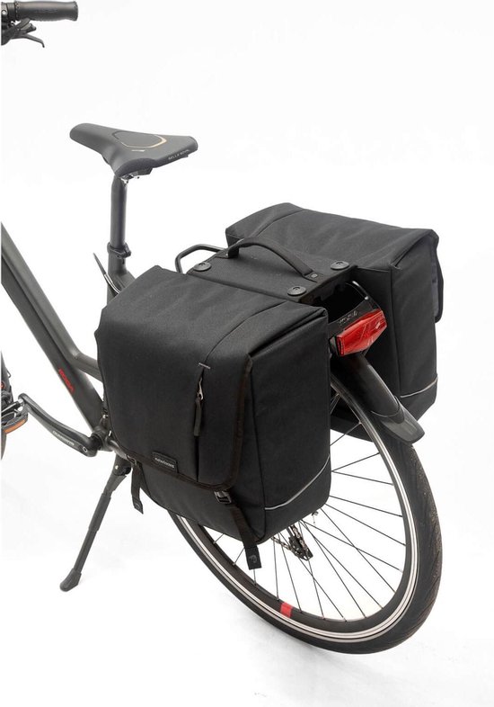 New Looxs Nova Double Dubbele Fietstas Racktime - Afneembaar - 32 liter - Zwart van New Looxs