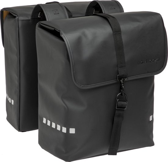 New Looxs Odense Double - Dubbele Fietstas - Fietstassen Electrische Fietsen - Waterdicht Polyester - 39 Liter - Zwart van New Looxs