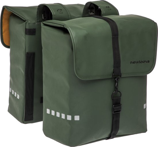 New Looxs Odense Double - Dubbele Fietstas - Geschikt voor Electrische Fietsen - Waterdicht Polyester - 39 Liter - Groen van New Looxs