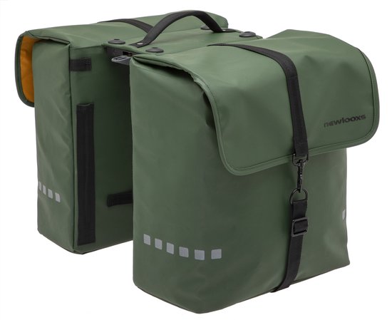 New Looxs Odense Double - Dubbele Fietstas - Geschikt voor Elektrische Fietsen - Afneembare Fietstas voor Racktime Bagagedrager - Waterdicht - 39 Liter - Groen van New Looxs