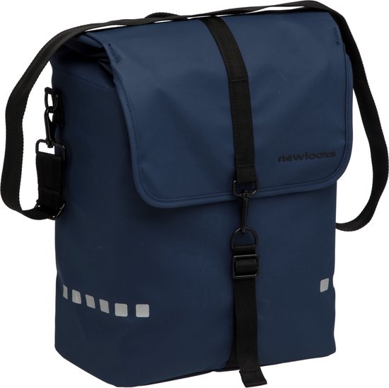 New Looxs ® Odense Single - Enkele Fietstas - Waterafstotend Polyester - Afneembare Fietstas Enkel - Geschikt voor Elektrische Fietsen - 17,5 liter - Schoudertas - Dark Blue van New Looxs