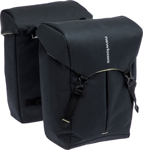 New Looxs ® Sports Double - Dubbele Fietstas - Geschikt voor elke Bagagedrager - Bevestiging met Riempjes - Waterdicht door Regenhoes (inclusief) - 40 Liter - Zwart van New Looxs