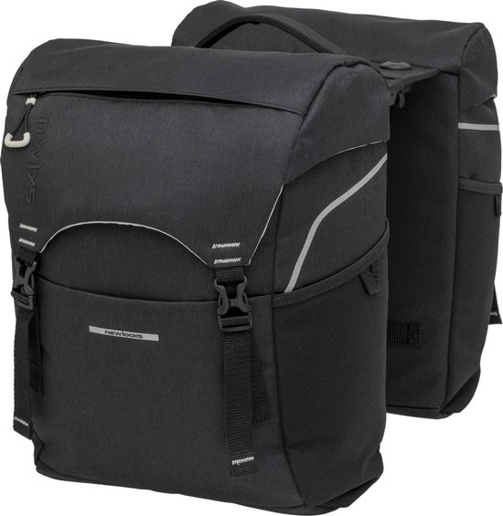New Looxs Sports Double - Dubbele Fietstas - Ingebouwde Racktime Adapter - Afneembare Fietstas van Waterdicht Polyester - 32 Liter - Zwart van New Looxs