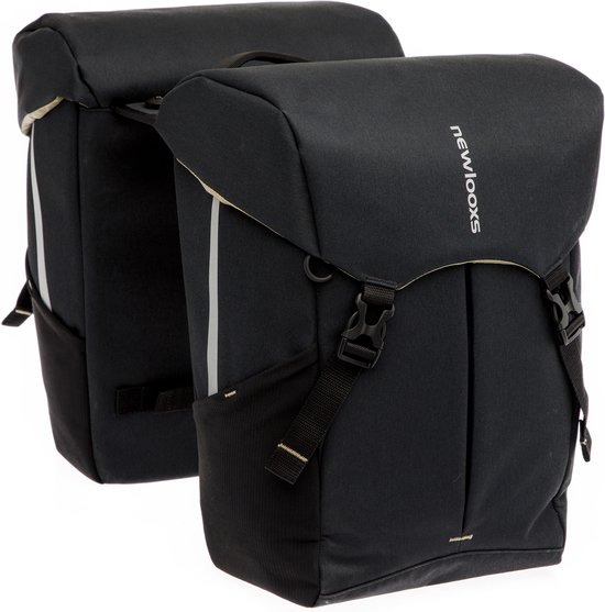 New Looxs ® Sports Double MIK - Dubbele Fietstas - Ingebouwde MIK-Adapter - Afneembare Fietstas - Waterdicht door Regenhoes (inclusief) - 40 Liter - Zwart van New Looxs