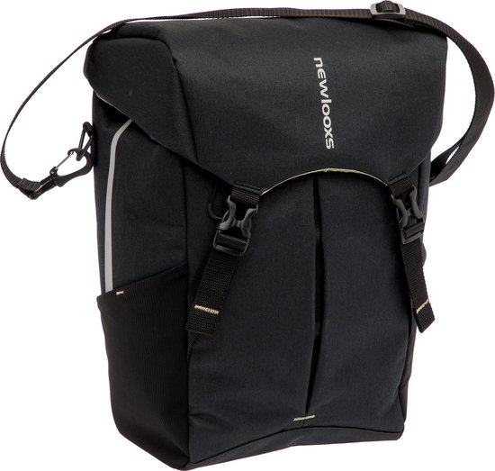 New Looxs ® Sports Single - Enkele Fietstas - Lichtgewicht en Ruim - Afneembare Schoudertas - Waterdicht door Regenhoes (inclusief) - 20 Liter - Zwart van New Looxs