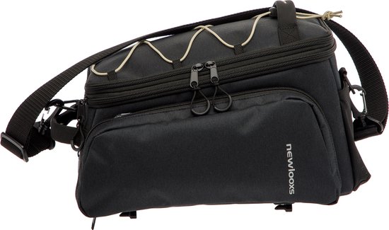 New Looxs ® Sports Trunkbag Racktime - Bagagedragertas - Fietstas Enkel - Ingebouwde Racktime-Adapter - Waterdicht door Regenhoes (inclusief) - Vergrootbaar tot 31 L - Zwart van New Looxs