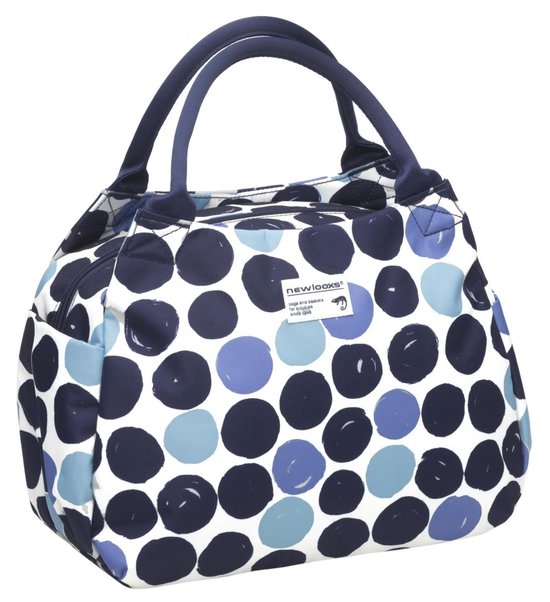 New Looxs Tosca Midi Enkele Fietstas - 11 liter - Dots blauw van New Looxs