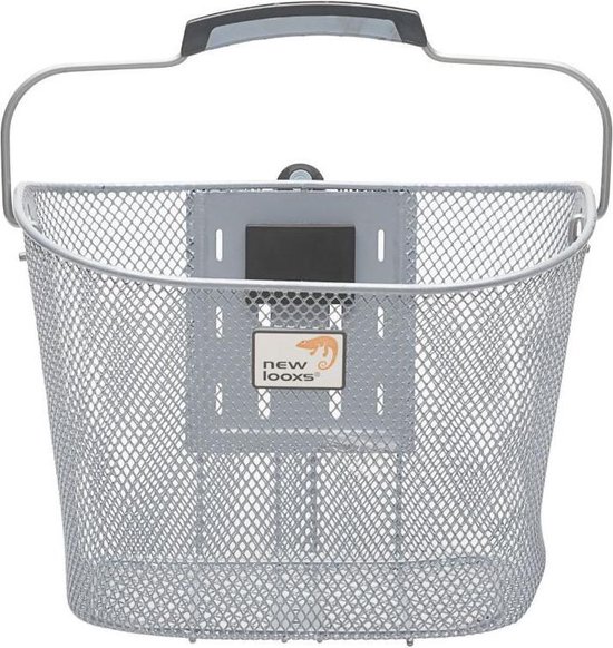 New Looxs Toscane SmartLock Afneembare Fietsmand Stuur - 19 liter - Staal - Zilver van New Looxs