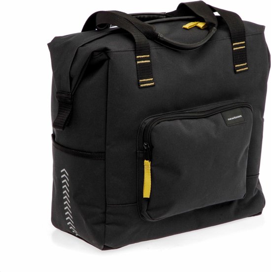 New Looxs ® Tulum Camella - Enkele Fietstas - 100% Gerecycled Polyester - Shopper met Rits - Pakaftas Enkel - Boodschappentas met Haken - Stevig en Afneembaar - 26 Liter - Zwart van New Looxs
