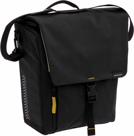 New Looxs ® Tulum Single - Enkele Fietstas - 100% Gerecycled Polyester - Afneembare Fietstas Enkel - Geschikt voor Elektrische Fietsen - 16 liter - Schoudertas - Zwart van New Looxs