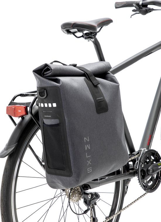 New Looxs Varo Single - Enkele Fietstas - 100% Waterdicht - Afneembare Fietstas - Geschikt voor Elektrische Fietsen - 20 Liter - Grijs van New Looxs