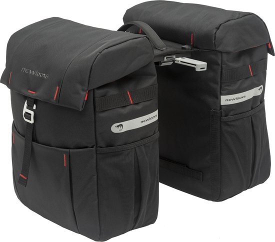 New Looxs Vigo Double - Dubbele Fietstas - Geschikt voor Electrische Fietsen - Ingebouwde MIK adapter - Afneembare Fietstas met Modern Design - 37 Liter - Zwart van New Looxs