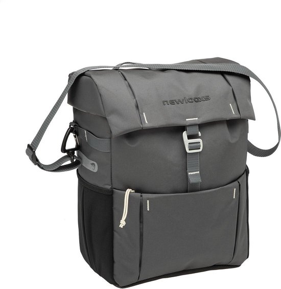 New Looxs Vigo Single - Enkele Fietstas - Waterdicht Polyester - Afneembare Fietstas - Met Extra Regenhoes en Schouderband - 18,5 Liter - Grijs van New Looxs