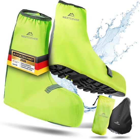 Nextcover® Overschoenen Waterdicht | 100% Waterdichte Regenschoenen Fiets | Reflecterende Schoenovertrek Herbruikbaar| Regenhoezen voor Schoenen | Overschoenen | Schoenbescherming | Fietsoverschoenen
